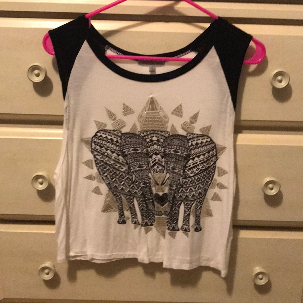 Two Elephant cut off styled tank top